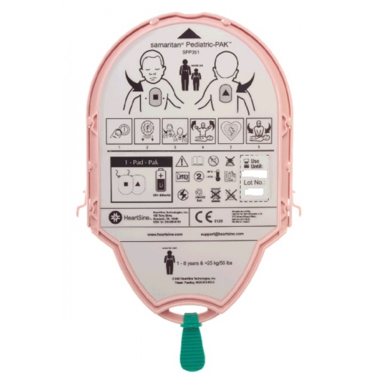 Batteria + set elettrodi pediatrici per samaritan 350p def021