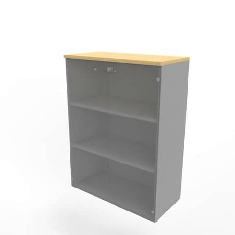 Armadio practika quadrifoglio con ante vetro fumè olmo 90x45x123cm eanquadri0910