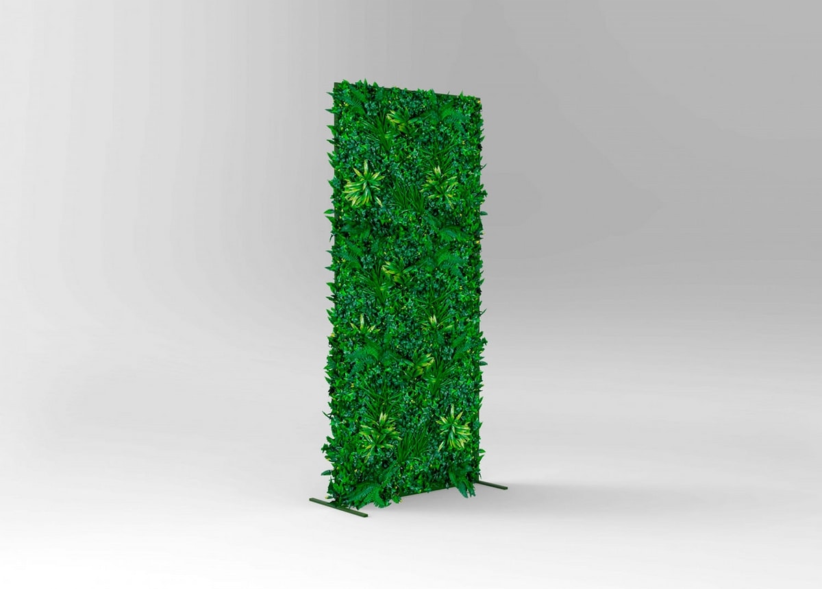 Pannello divisorio rivestito in tessuto verde 100xH.32 cm per bench linea