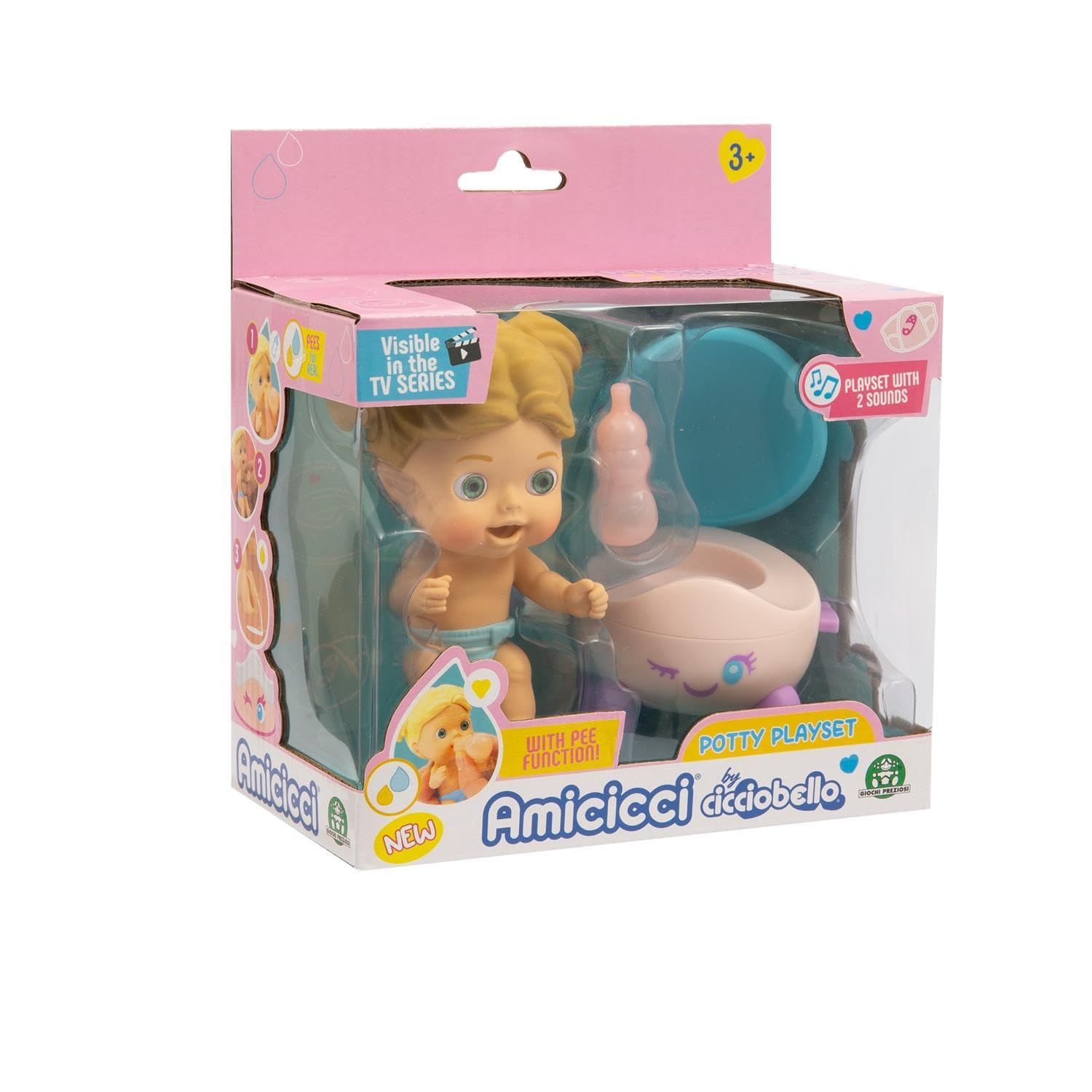 Set di gioco per bambini, comprendente un contenitore per le bambole e accessori per un'esperienza di imitazione della toilette in modo divertente e educativo. 8056379154969 | initpc.it
