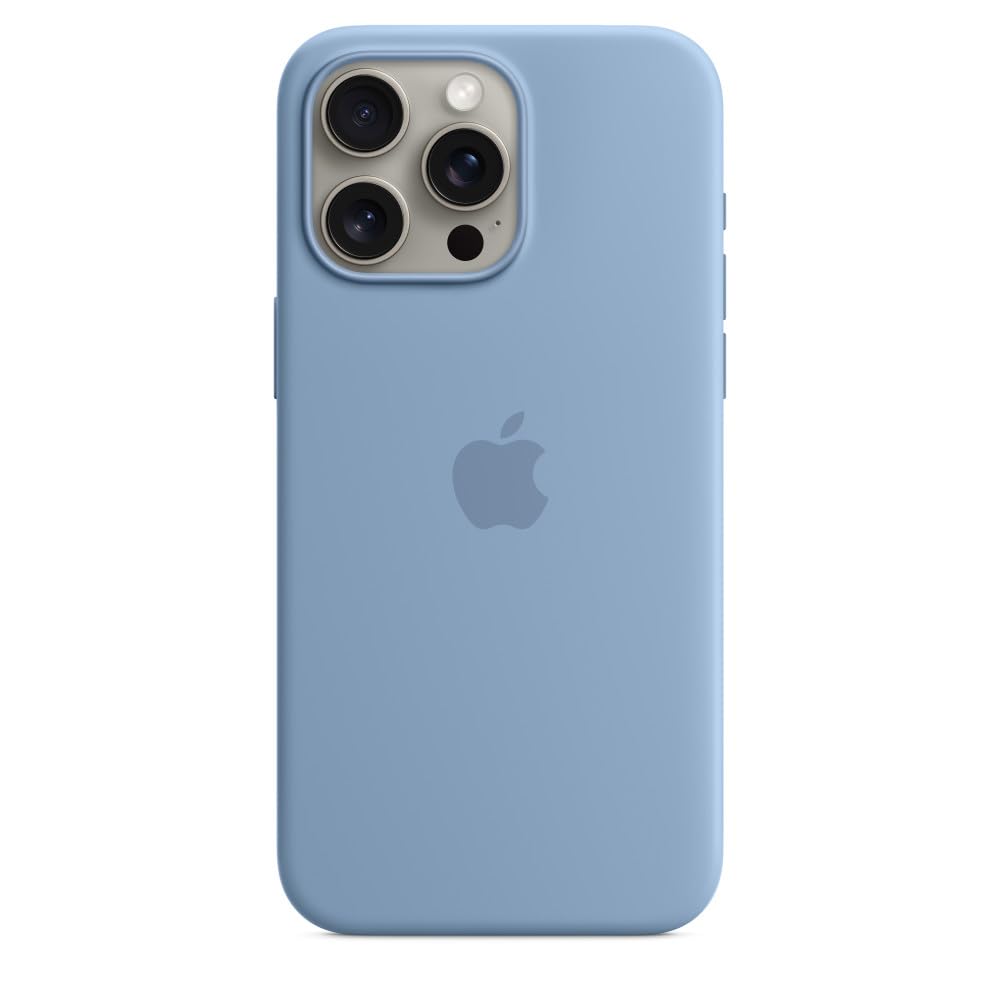 Custodia magsafe silicone per iphone 15 pro max blu inverno 0194253940234