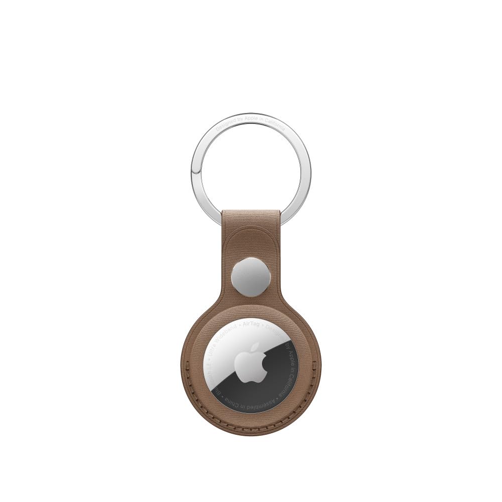 AIRTAG FINEWOVEN KEY RING - TAUPE