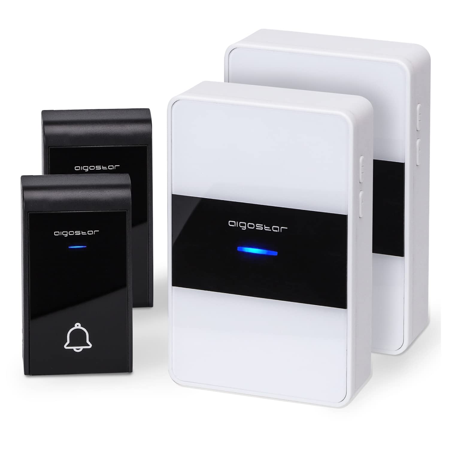 Kit campanello digitale wireless DC bianco, nero Aigostar 11x7xH.2,6/7,2x4x2