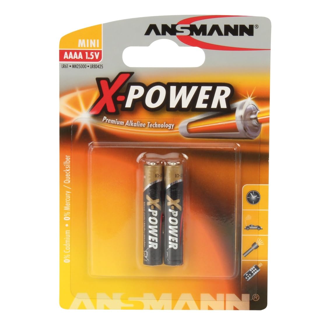 Pila alcalina mini x-power AAAA 1,5v pz2