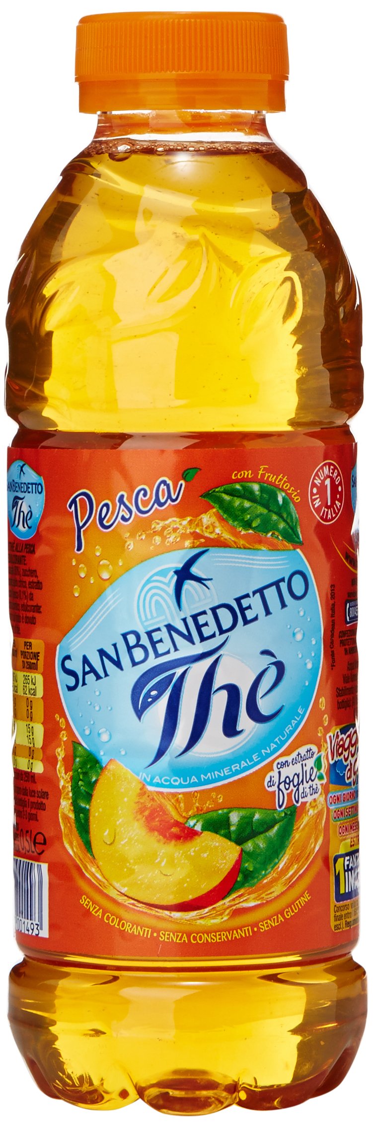 Thè alla pesca san benedetto da 0,5 litri in bottiglie pet 8001620002568