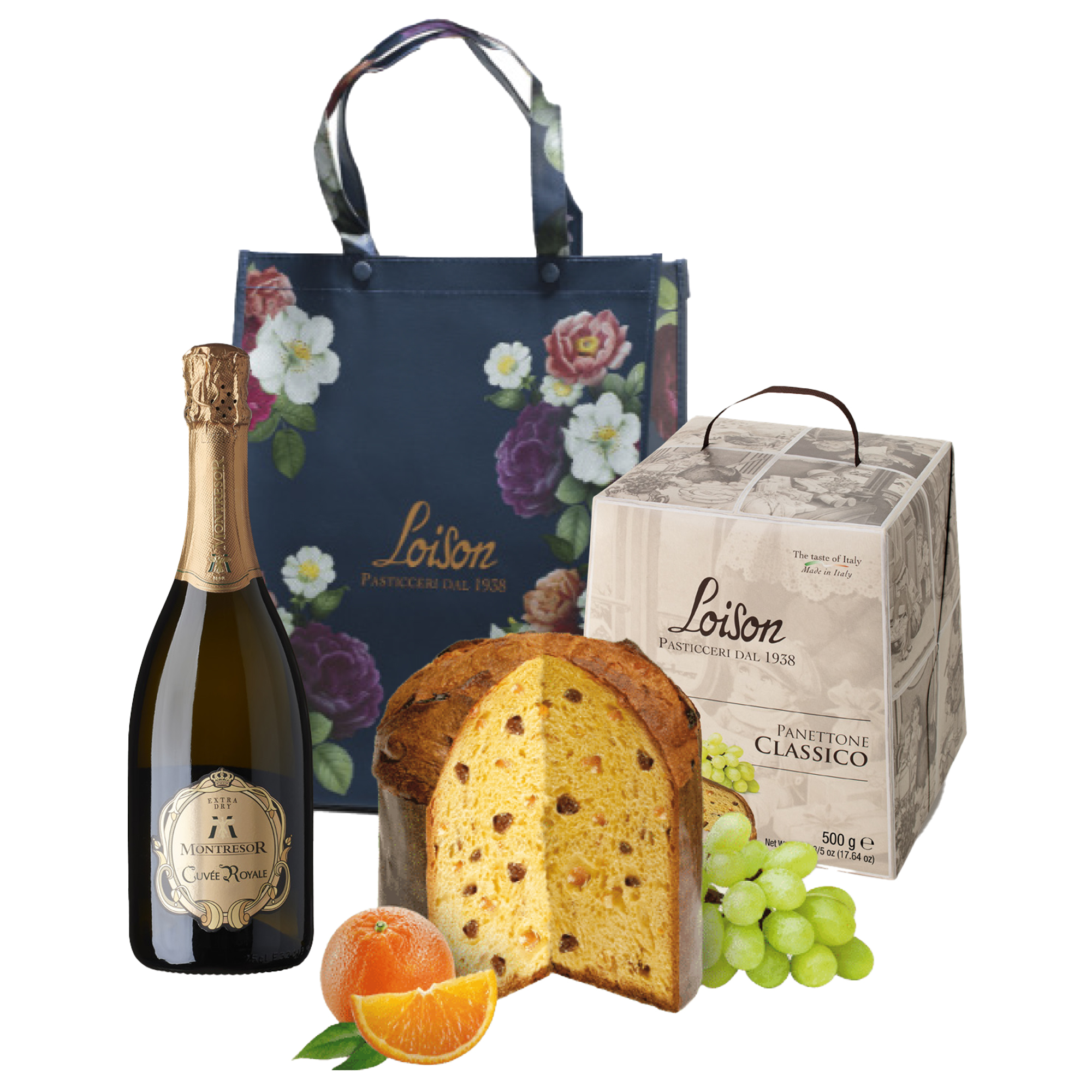 Buon natale composizione loison con panettone classico da 500g 8025133123053