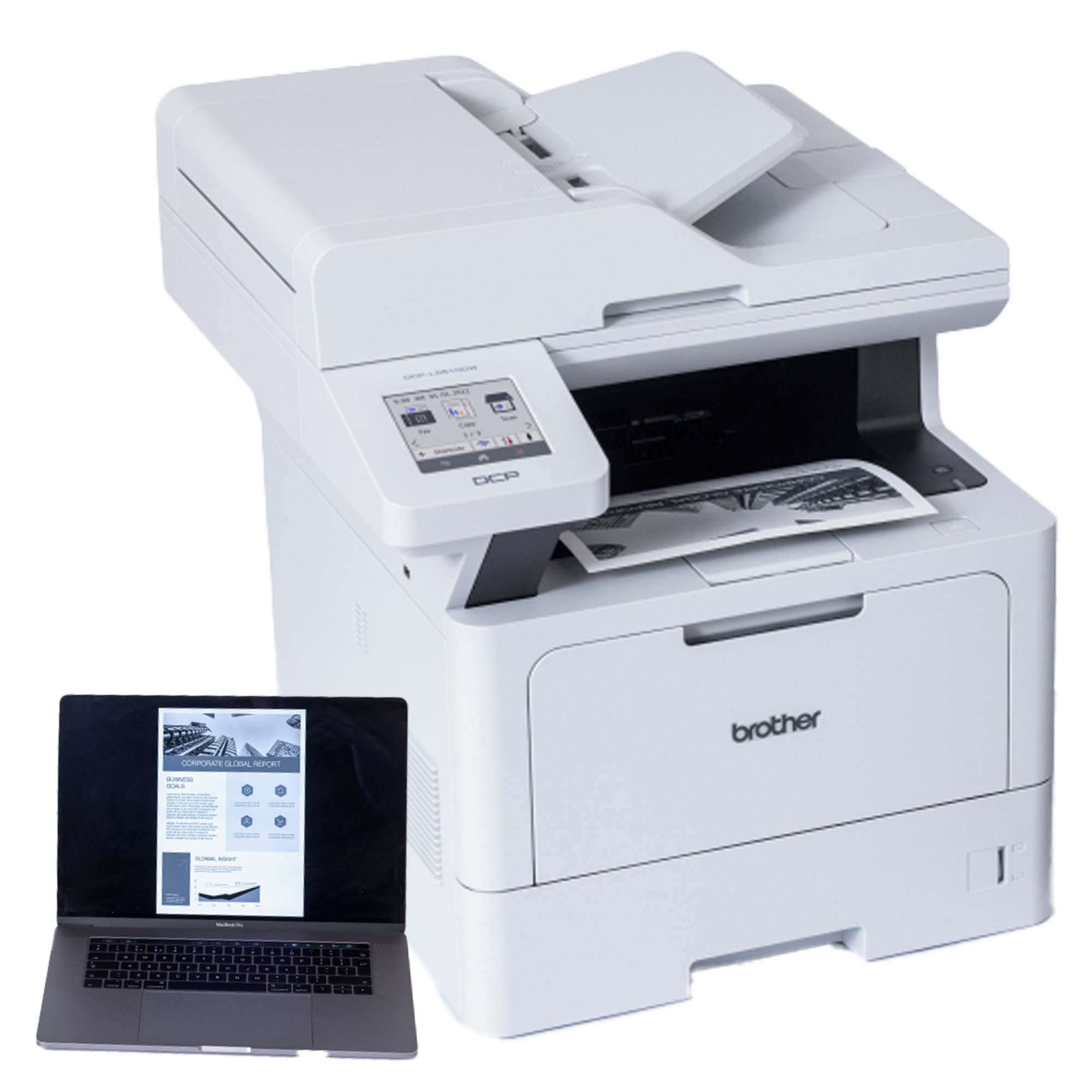 Brother Multifunzione DCPL5510DW in nero con una velocità di stampa di 48 ppm, modello compatto e affidabile. 4977766824552 | initpc.it