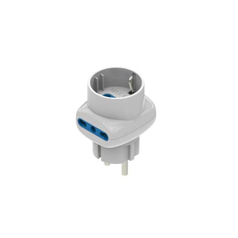Adattatore a 3 vie 16A - bianco Aigostar 2 vie P17/11 & 1 via P30