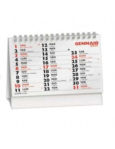 Calendario da Tavolo 2024 wire-o (13 fogli) 14,4x10,2 cm rosso/nero