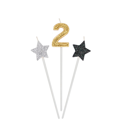 CANDELINE PICKS PZ.3 PRESTIGE NUMERO 2 CM 16