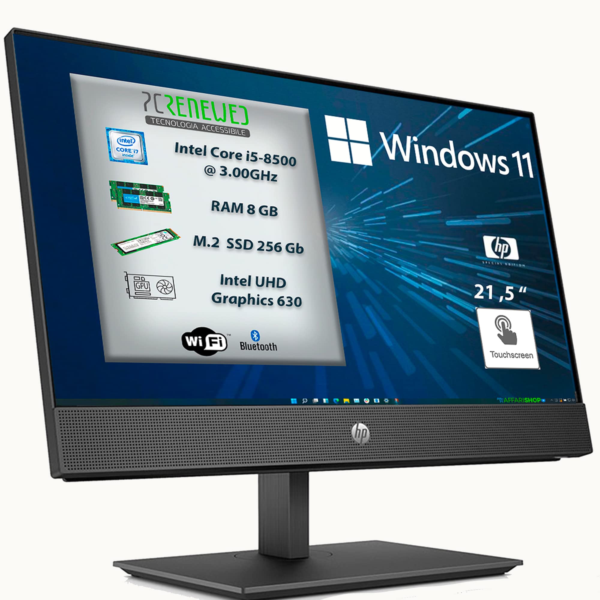 PC All-in-One HP ProOne 600 G4 touch rigenerato grado B ? Intel i5-8500/8Gb/