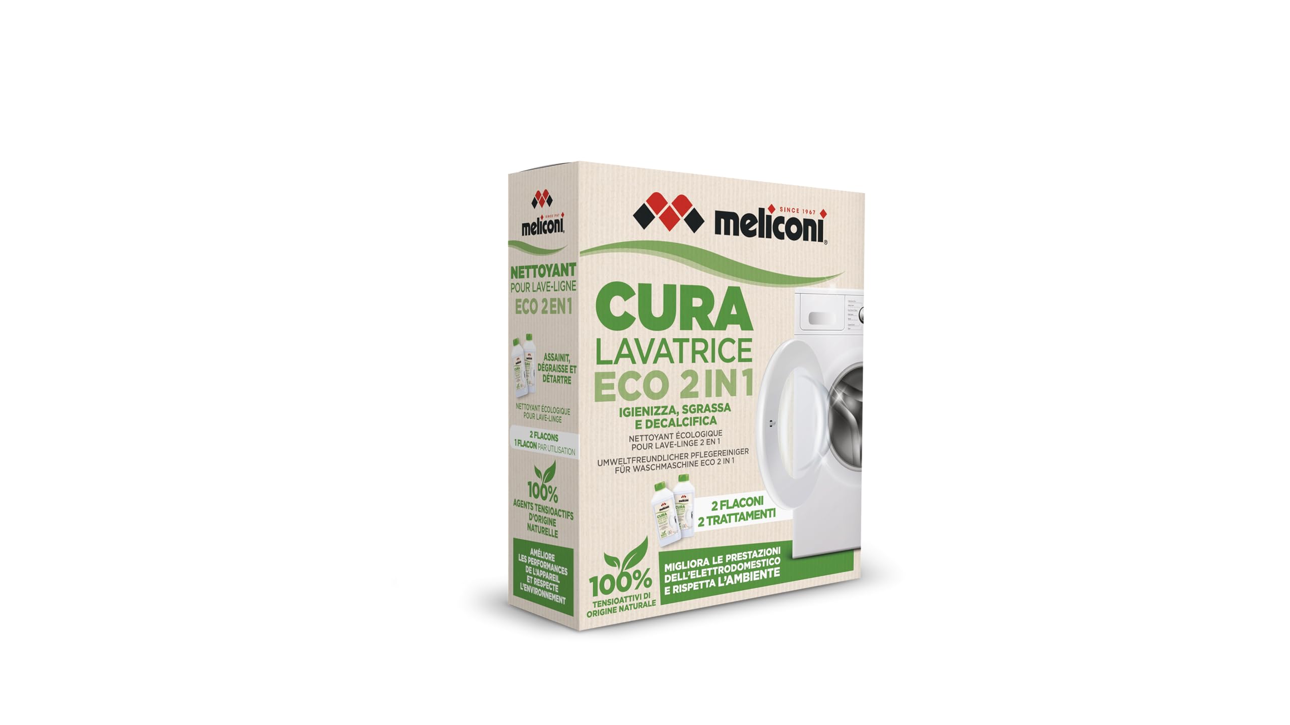 Cura lavatrice liquido eco 2 in 1 pulizia ecologica elettrodomestici 8006023326778