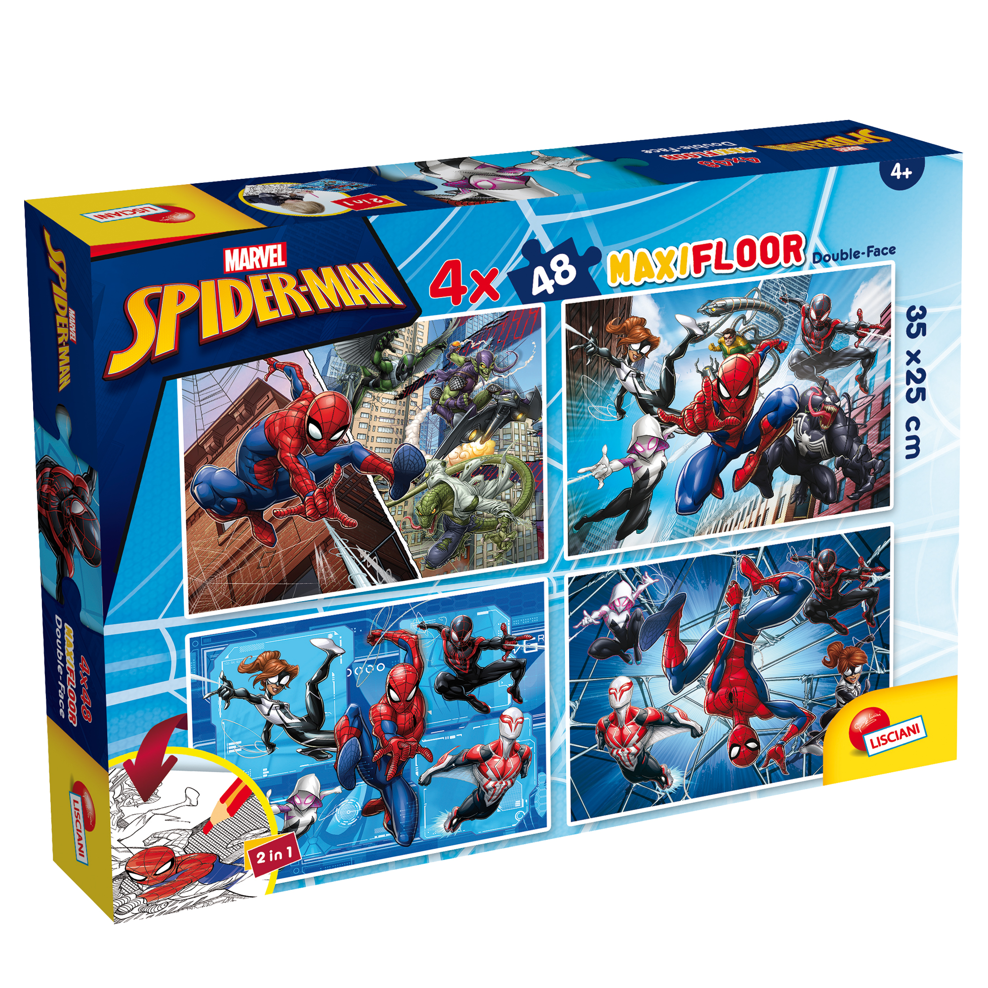 Puzzle maxi - Marvel ''Spiderman'' - 4 x 48 pezzi - Lisciani