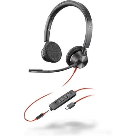 Immagine del dispositivo audio POLY BW 3325-M, una soluzione per imprese con tecnologia USB-C e alta qualità, sviluppata da HP in collaborazione con Poly Enterprise Audio. 0197498429168 | initpc.it