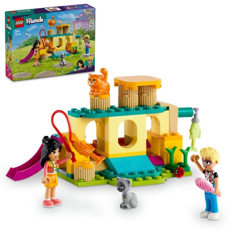 Set di giochi di gatti con LEGO, contenente 6 figure e accessori, incluso un gatto con funzione laser e uno con ruote, ideale per bambini che amano l'avventura e i giocolari. 5702017589329 | initpc.it