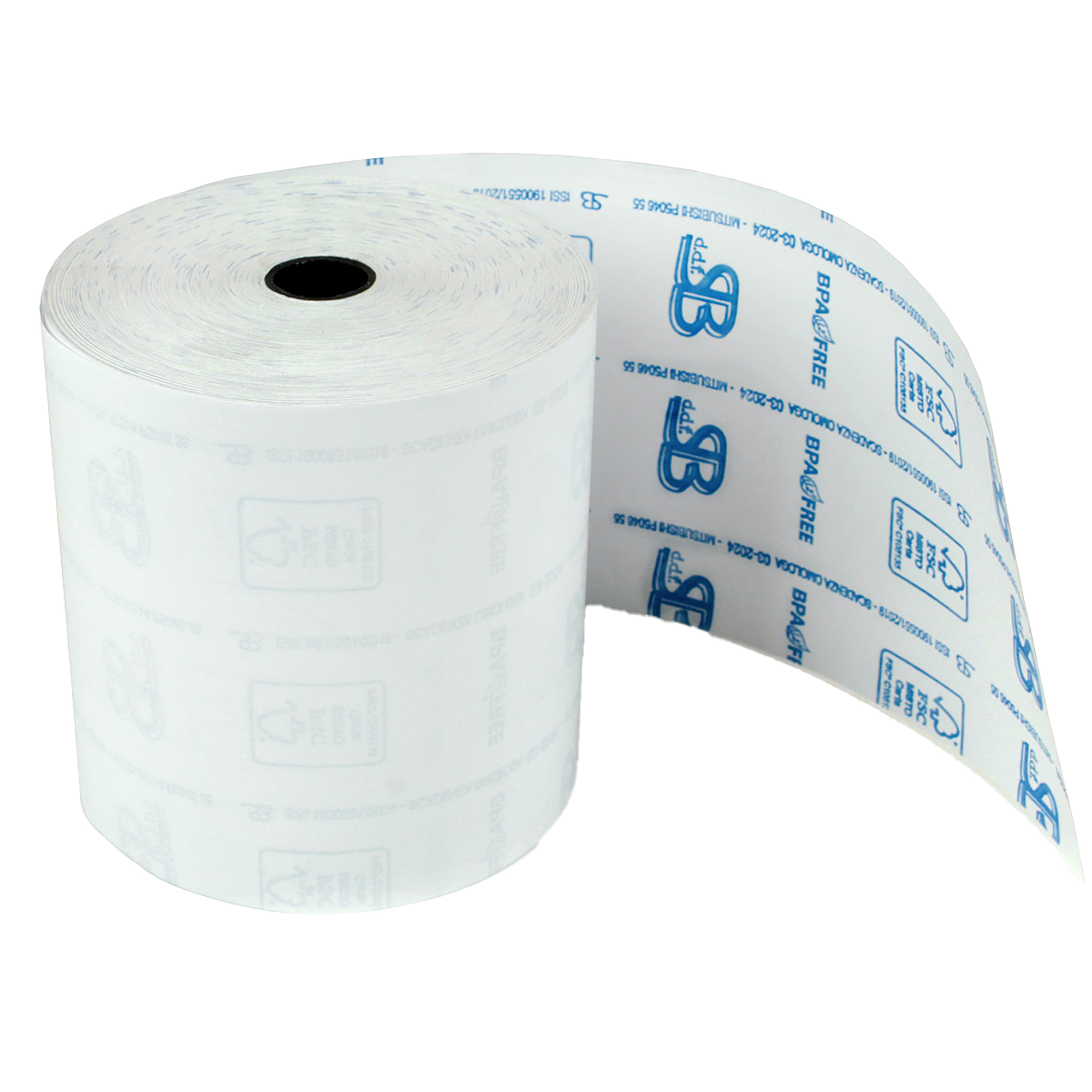 Blister 10 rotoli RC carta termica BPA free FSC 55gr 80mm x 80mt D77mm