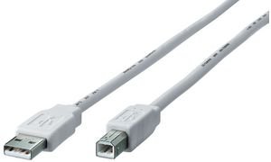 USB 2.0 CABLE A->B M/M 1,0M SILVER