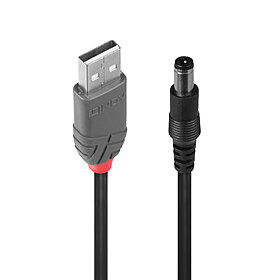 Cavo usb a a dc 5,5/2,5mm 1,5m in pvc robusto da 0,9a 4002888702676