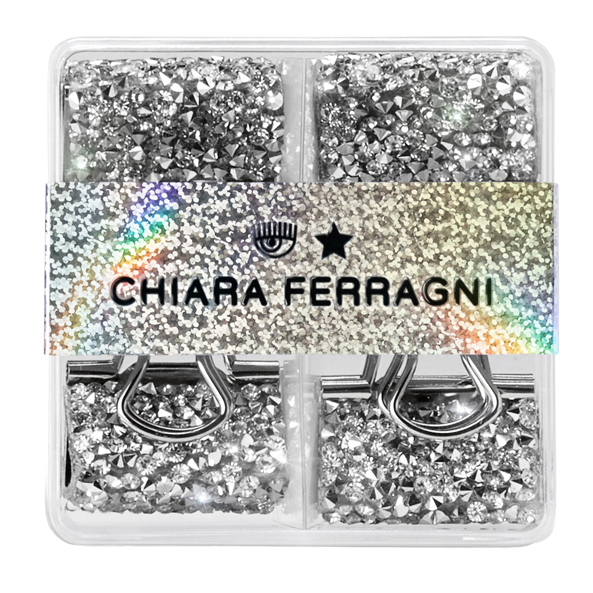 Fermafogli strass Chiara Ferragni collezione 2023 - 3 x 6 cm - Pigna - conf. 4 pezzi