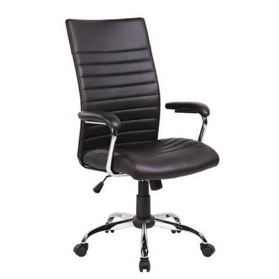 Seduta semi-direzionale nera ecopelle con braccioli Office Products Ibiza 23023381-05