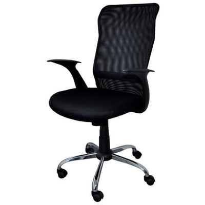 Seduta semi-direzionale nera a rete con braccioli Office Products Rhodes 23023321-05
