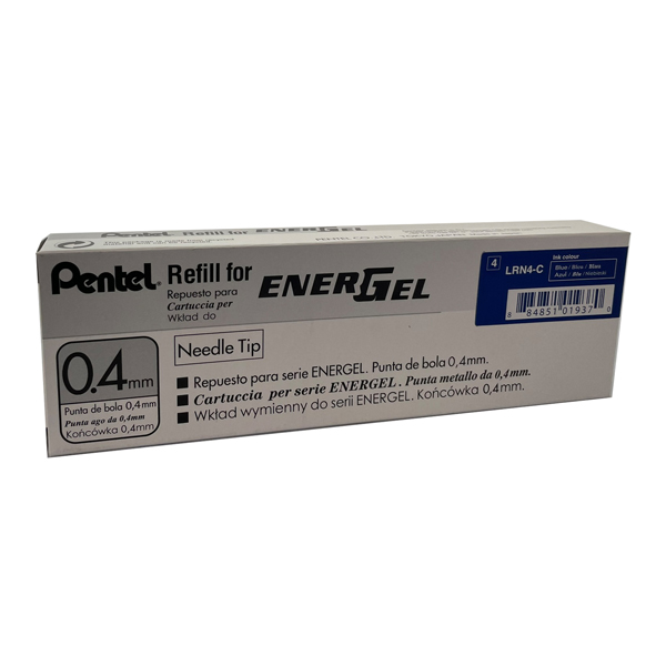Refill Energel X LRN4 - punta 0,4 mm - blu - Pentel - conf. 12 pezzi