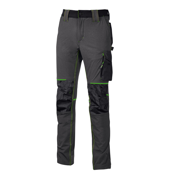 Pantaloni da lavoro Atom taglia XL grigio/verde U-power