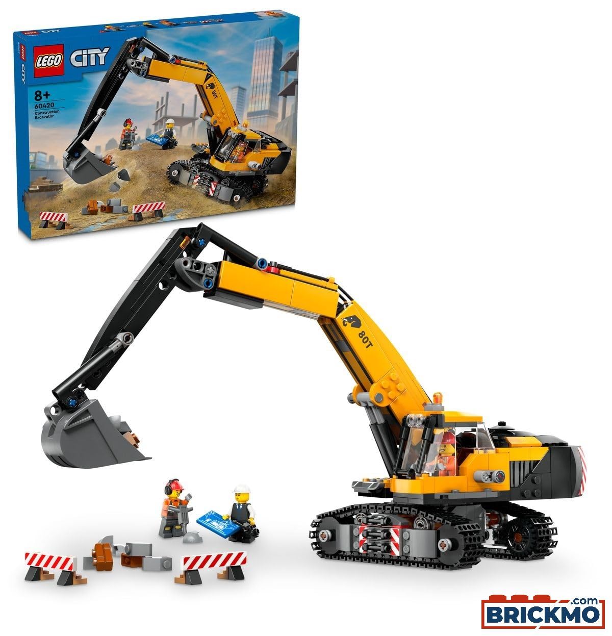 Escavatore da cantiere giallo lego city con cabina di guida 360 gradi. 5702017586939