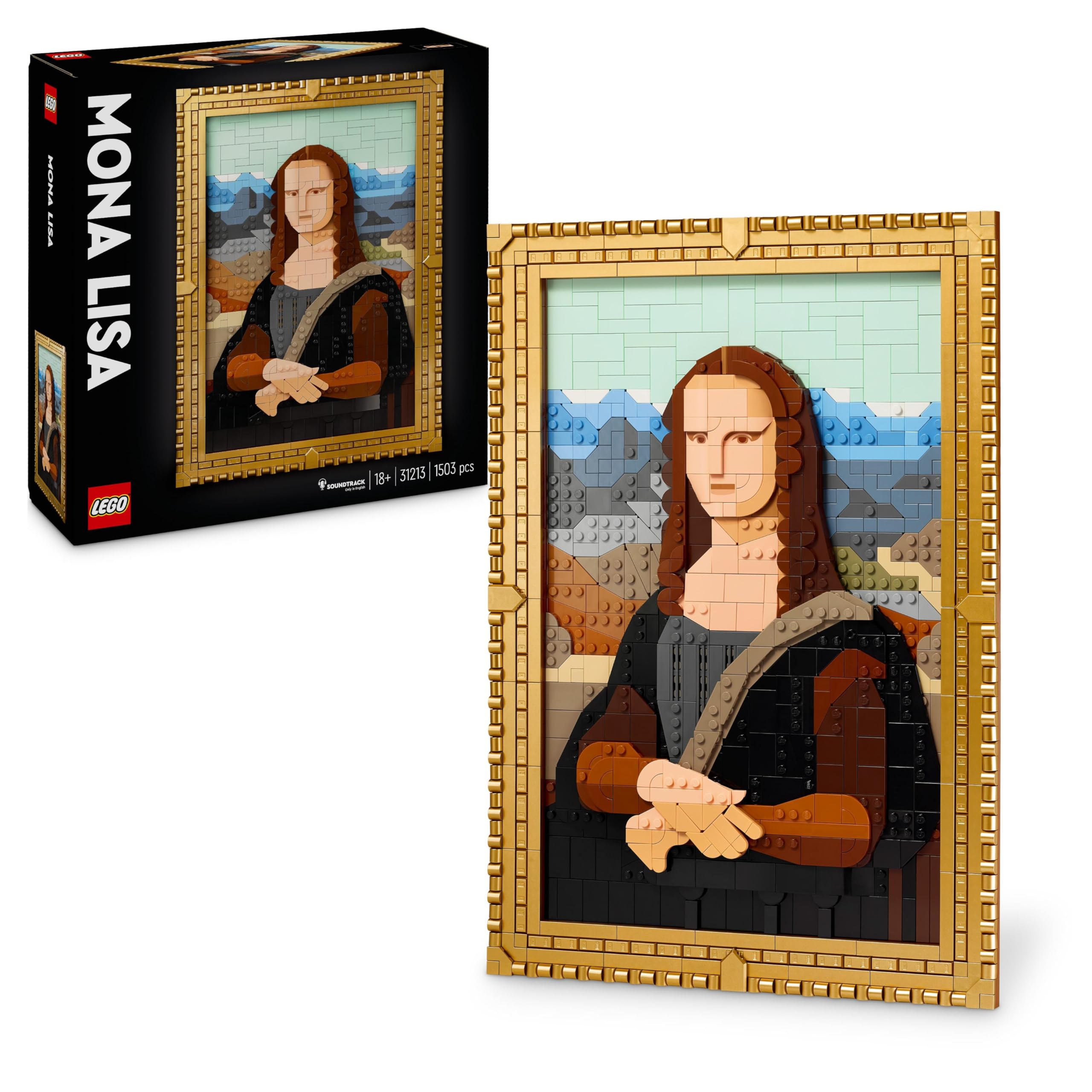 Kit di costruzione gioconda lego art per adulti con cornice dorata 5702017584027