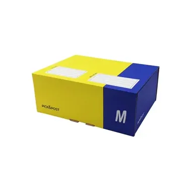 Scatola automontante per ecommerce PICKPost - M - 36 x 24 x 12 cm - giallo/blu - Blasetti