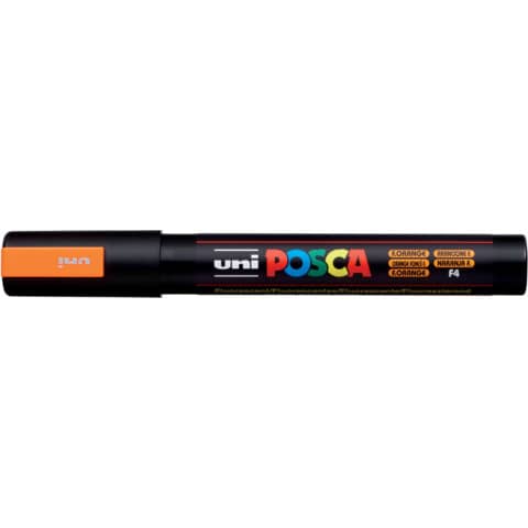 Marcatore a tempera Posca Uni-Ball punta tonda 1,8-2,5 mm arancio fluo PC5M F.ORANG