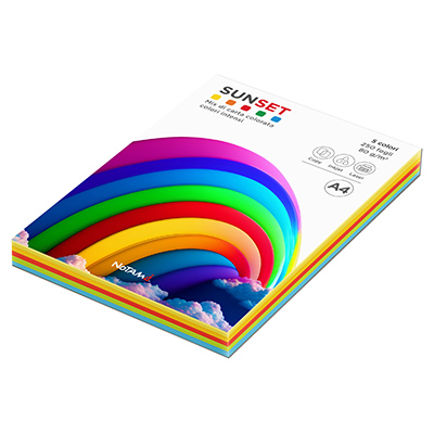 Carta fotocopie Notami sunset mix 5 colori forti - gr.80 A4 - fg.250