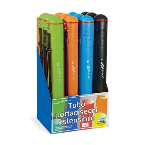 Espositore tubi portadisegno niji 12 colori assortiti estensibile 8002787005577