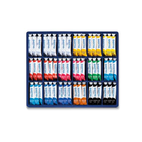 Tempera Giotto Extra ultrafina in tubetto da 21ml, 108 colori assortiti in vetrinetta 8000825037986 | initpc.it