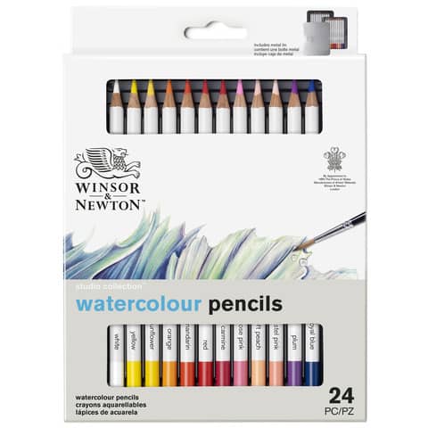 Set matite acquarellabili Winsor&Newton Studio collection 24 colori assortiti - 0490015