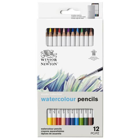 Set matite acquarellabili Winsor&Newton Studio collection 12 colori assortiti - 0490016