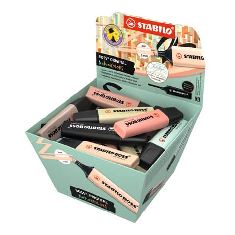 Evidenziatori Stabilo Boss Nature Colors, confezione da 30 pezzi, colore assortito 70/30-2-3 4006381603188 | initpc.it