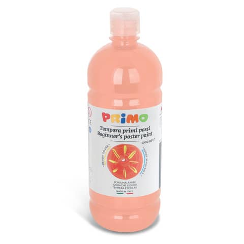 Tempera brillante in bottiglia in PET, marca Primo Primi Passi, 1000 ml, colore rosa carne. 8006919142048 | initpc.it