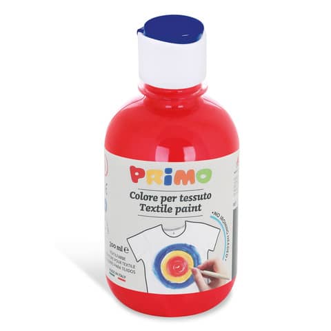 Colore per tessuto in bottiglia Primo con tappo dosatore 300 ml vermiglione - 411TX300300