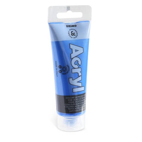 Colore acrilico Primo in bottiglia PET con tappo dosatore 75 ml blu - 420TAM75521