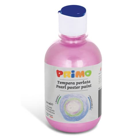 Tempera per bambini rosa, marca Primo, contenitore di vetro da 300ml. Utilizzo artistico e creativo, colore acceso. 8006919042348 | initpc.it