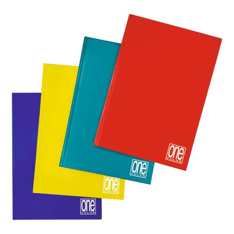 Maxi quaderno cartonato One Color  - A4 60 gr/mq - 240 facciate a righe 0A con margine colori assortiti - 5959