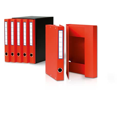 Gruppo di sei cartelle ad alette Euro-cart - formato 26x34 colore rosso XSL06RO