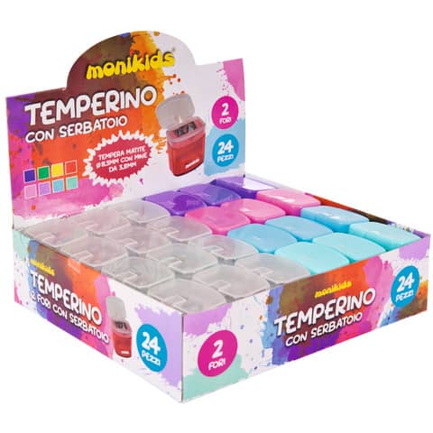 Temperamatite espositore 24 pezzi colori pastello assortiti nikoffice 8051818045266