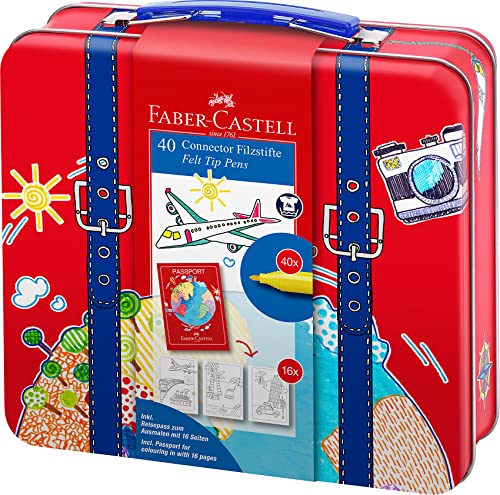 Valigetta in metallo di alta qualità Faber-Castell contenente 40 pennarelli Connector Pens, ideale per disegnatori e artisti professionisti. 4005401555353 | initpc.it