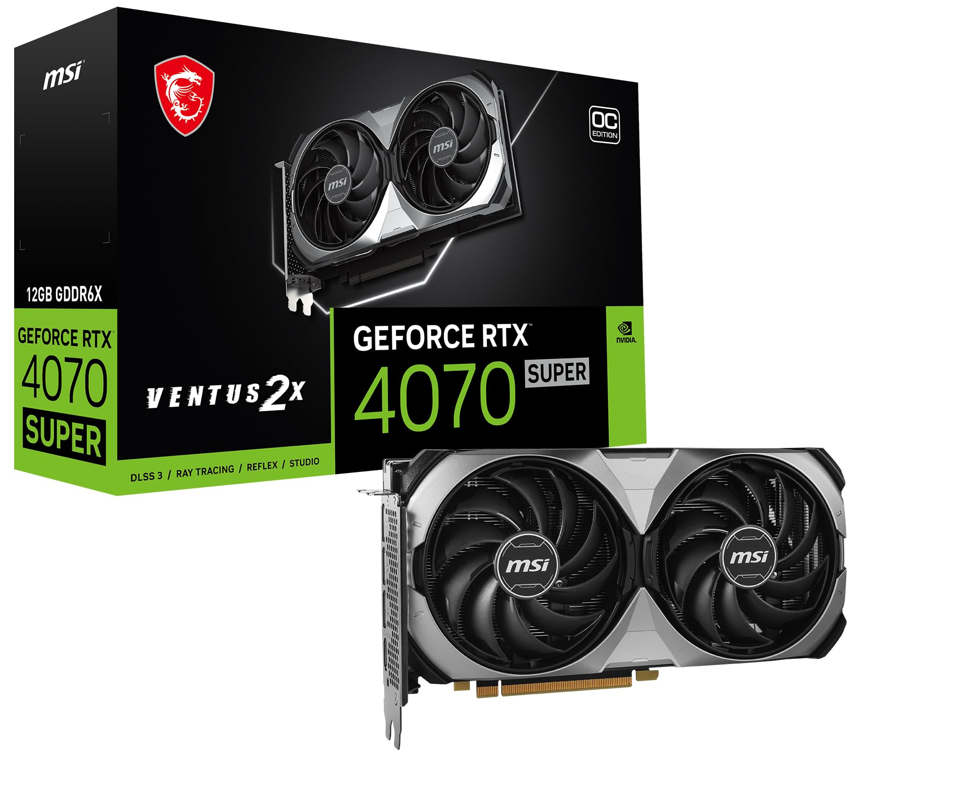 Scheda video rtx 4070 super ventus con 12gb e doppio ventilatore 4711377171281