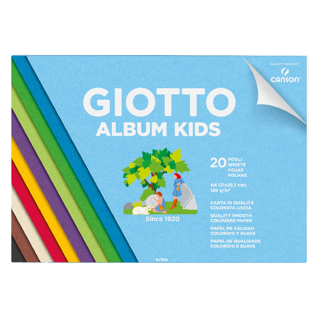 Album da disegno 20 fogli lisci colorati Giotto Kids