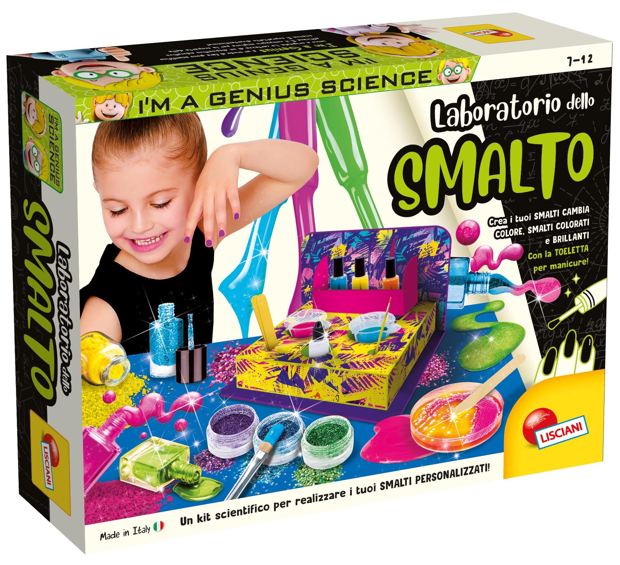 Gioco di scienza per bambini, laboratorio del smalto per esperimenti divertenti e educativi con il marchio Lisciani. 8008324086269 | initpc.it