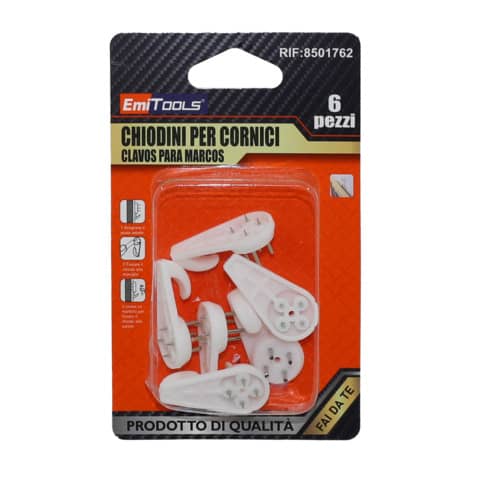Ganci per quadri Emi, confezione da 6 pezzi, dotati di 3 chiodini ciascuno, prodotto della marca Emi 8052533417628 | initpc.it
