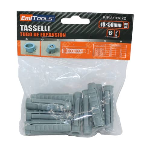 Tasselli per muro Emi, dimensione D.10mm, confezione da 12 pezzi 8052533118723 | initpc.it